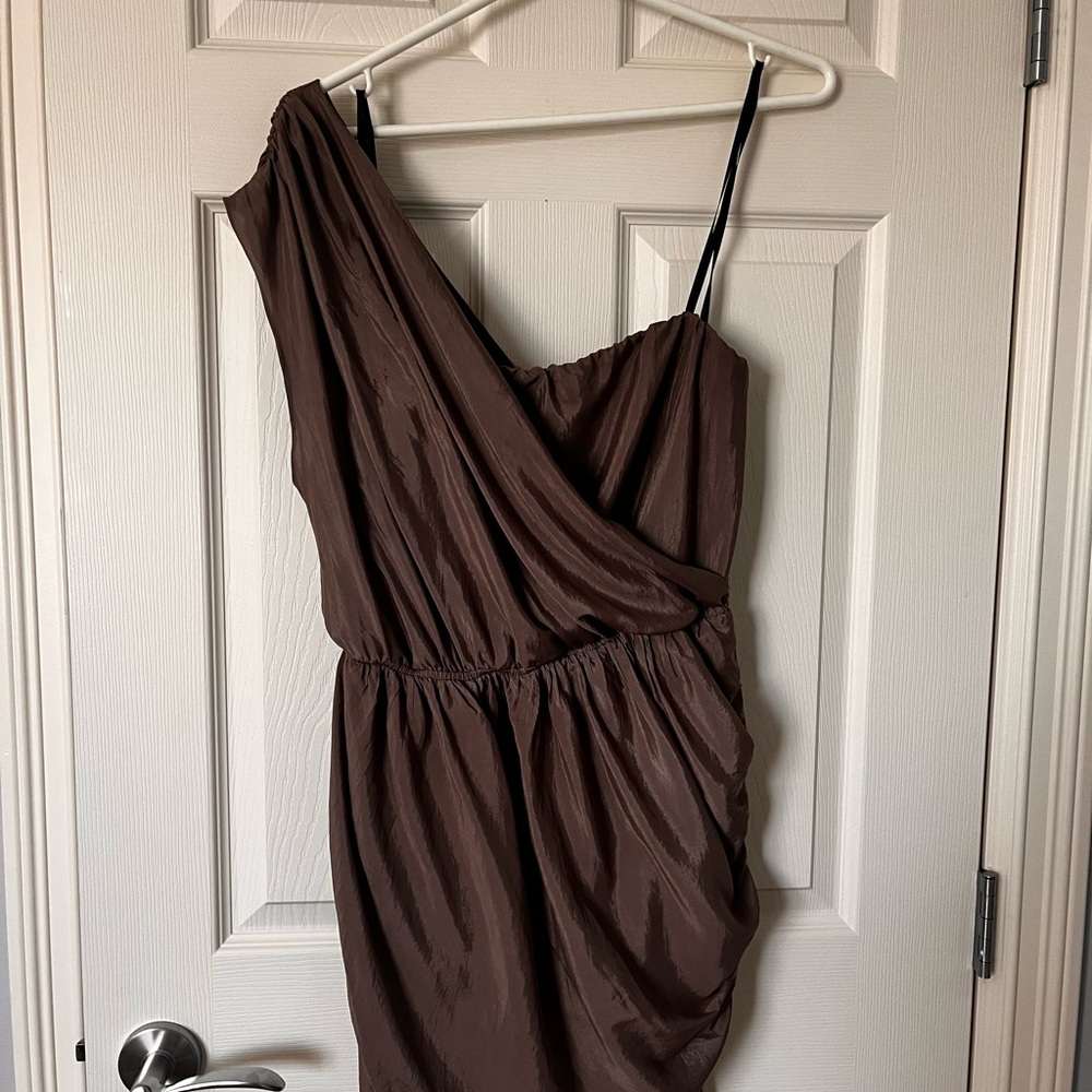 BCBGeneration Chocolate One-Shoulder Dress